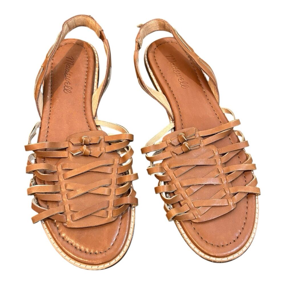 Madewell The Maya Haurache Sandal Brown Sz 8 English Saddle Brown